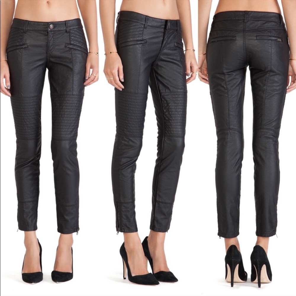 Free People | Vegan Leather Seamed Pants